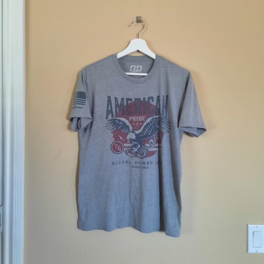 American Pride Diesel Power Tee Short Sleeve Vintage Style Graphic Patriotic